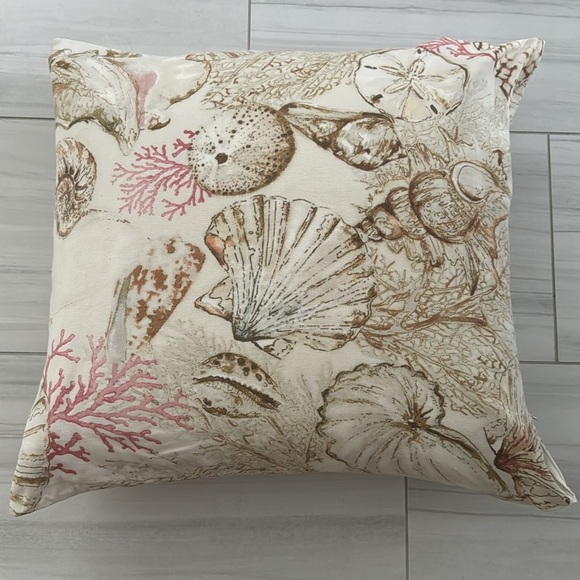 Pottery Barn Sea Shell Coastal Inspired Oversized Decorative Accent Pillow - Picture 2 of 9